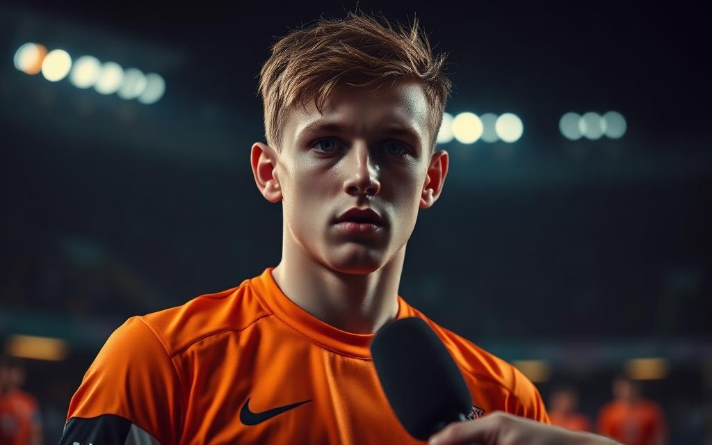 Jugador atendiendo a los medios